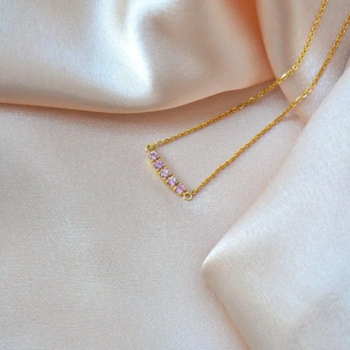 Anpé Atelier Lene Baby Pink Safirer Halskæde