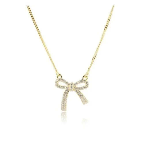 Aqua Dulce Elegant Bow Halskæde Forgyldt