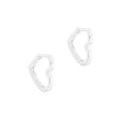Aqua Dulce Love Me Heart Hoop Sølv - 5933