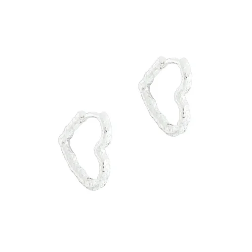 Aqua Dulce Love Me Heart Hoop Sølv - 5933