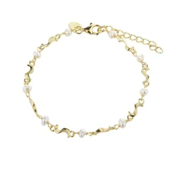 Aqua Dulce Rhumba Pearl Armbånd sølvforgyldt - 5106