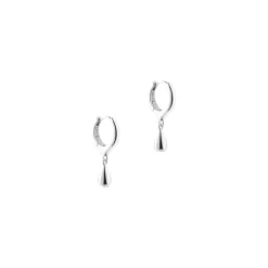 Aqua Dulce Shiny Drop Hoop i Sølv