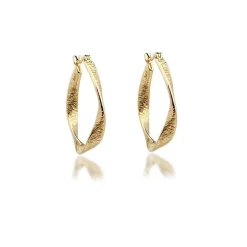 Aqua Dulce Twisted Lines Creoler sølvforgyldt - Hoop 28 mm - 5187