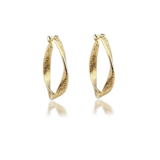 Aqua Dulce Twisted Lines Creoler sølvforgyldt - Hoop 28 mm - 5187