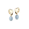Enamel Aida Earrings - Forgyldt m. Blå Emalje - E383G-SteelBlue