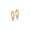 Enamel Belle Forgyldt Hoops - E245GM Light Pink