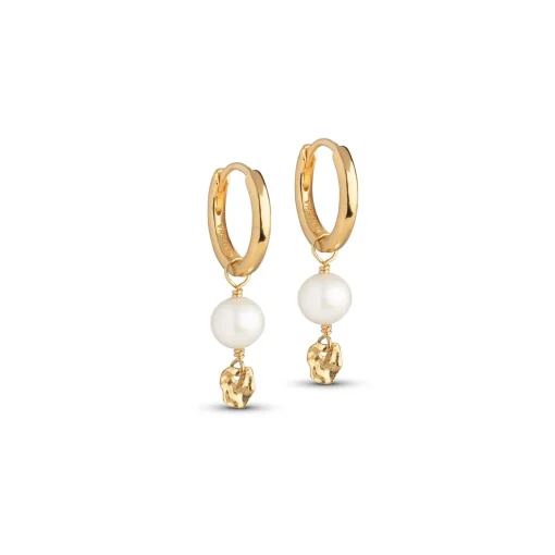 Enamel Cara Forgyldte Hoops - E372GM
