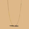 Enamel Curb Chain Necklace Forgyldt Sølv - N115G
