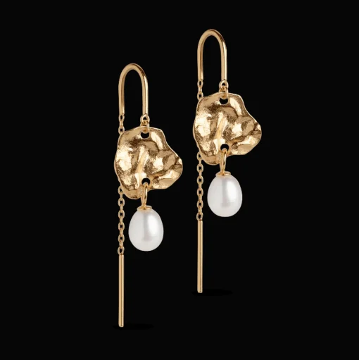 Enamel Kai Pearl Øreringe sølvforgyldt - E326GM