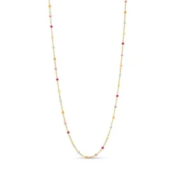 Enamel Lola Forgyldt Halskæde -  N55G Rainbow