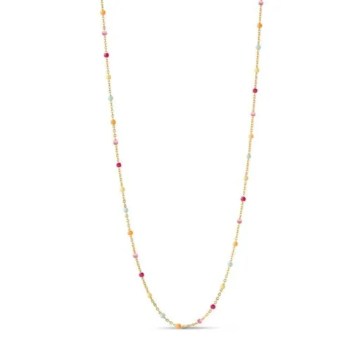 Enamel Lola Forgyldt Halskæde -  N55G Rainbow