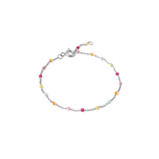 Enamel Lola Sølv Armbånd - B66S Rainbow