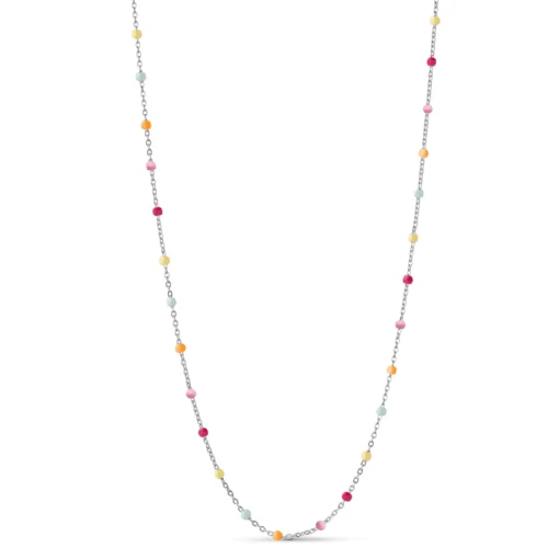 Enamel Lola Sølv Halskæde - N55S Rainbow