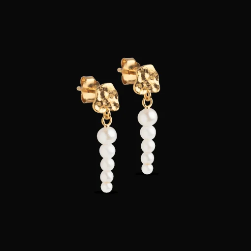 Enamel Malaika Pearls Earrings I Forgyldt Sølv - E345GM