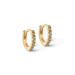 Enamel Petite Flora Forgyldt Hoops 6mm - E173GM