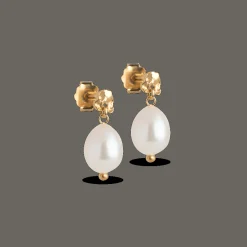 Enamel Poe Pearl Studs - E384GM-Pearl