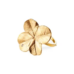 Flora Danica Firkløver Statement Ring - Sølv Forgyldt