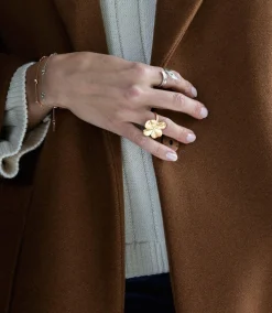 Flora Danica Firkløver Statement Ring - Sølv Forgyldt