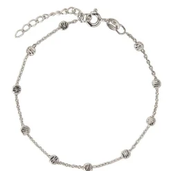 Jeberg Jewellery Beads Bracelet sølv  - 4575-16-S