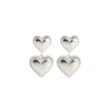 Jeberg Jewellery Rouge Noir Plain Heart Øreringe Sølv
