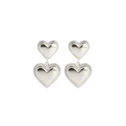 Jeberg Jewellery Rouge Noir Plain Heart Øreringe Sølv