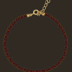 Jeberg Jewellery Rouge Noir Garnet Armbånd I Forgyldt Sølv