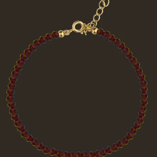 Jeberg Jewellery Rouge Noir Garnet Armbånd I Forgyldt Sølv
