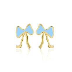 Jeberg Petite Bow Blue Stud - Sløjfe Ørestikker