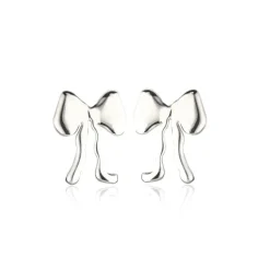 Jeberg Petite Bow Plain Stud I Sølv - Sløjfe Ørestikker