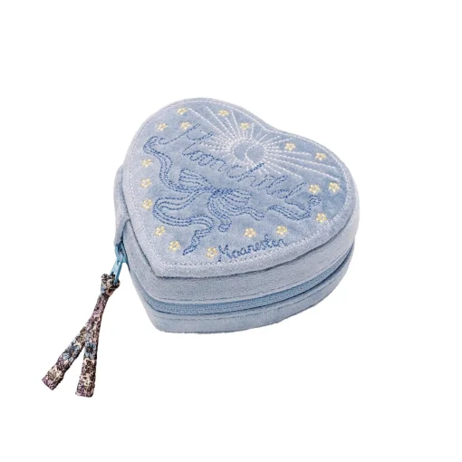 Maanesten Heart Jewelry Box Sky Blue - Smykkerskrin