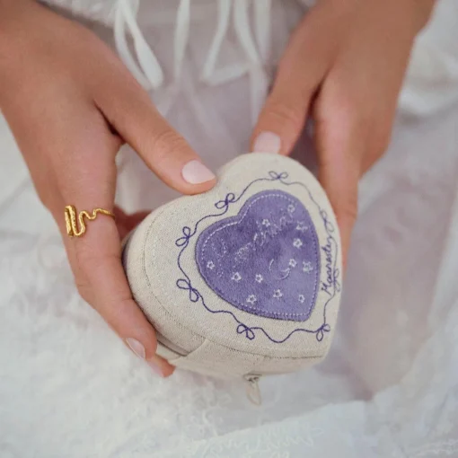Maanesten Heart Jewelry Box Sand - Smykkerskrin