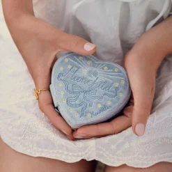 Maanesten Heart Jewelry Box Sky Blue - Smykkerskrin