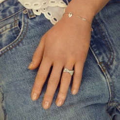 Maanesten Satin Sølv Ring Sløjfe