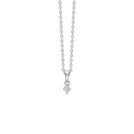 Mads Z 14 kt. Crown Diamant Vedhæng 0.04 ct. Hvidguld
