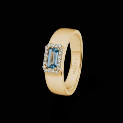 Mads Z Indigo 14kt Guld Ring Light Swiss Blue Topas + 0.10ct W.Si