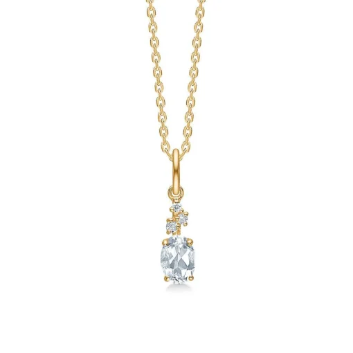 Mads Z 14kt Leonora Vedhæng Hvid Topas 0.03Ct W.Si
