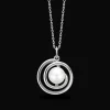 Mads Z Sølv Swirl Pearl Sølv Halskæde