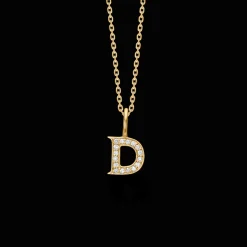 Mads Z Tender Love Bogstavs 14kt Guld Vedhæng m. Diamanter