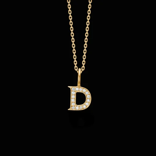 Mads Z Tender Love Bogstavs 14kt Guld Vedhæng m. Diamanter