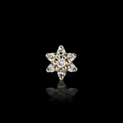 MARIA TASH Diamond Flower Treaded Stud Earring 3mm
