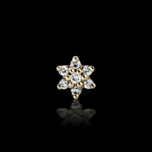 MARIA TASH Diamond Flower Treaded Stud Earring 3mm