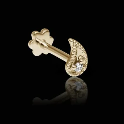 MARIA TASH Diamond Paisley Threaded Stud Left