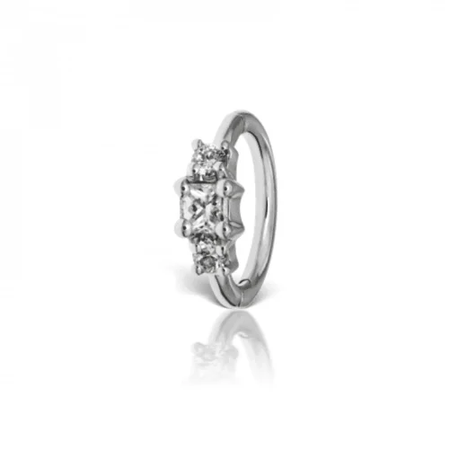 MARIA TASH 18kt Diamond Princess Creol Hvidguld