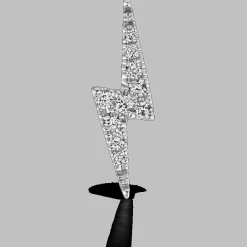 MARIA TASH 11mm Diamond Lightning Bolt Threaded Stud Hvidguld