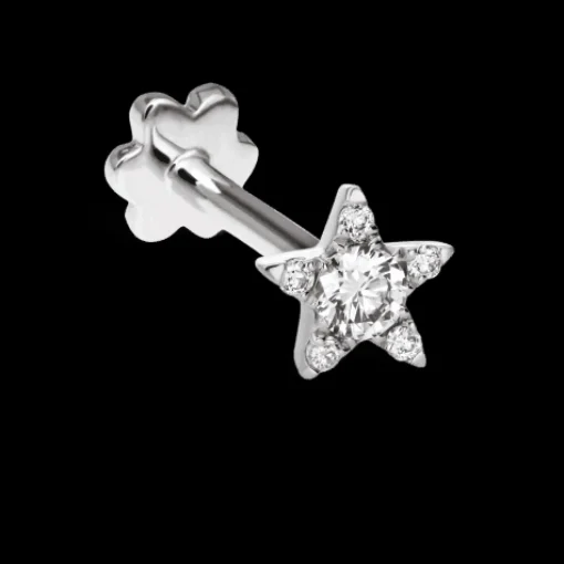 MARIA TASH 4.5mm Diamond Star Threaded Stud 18kt hvidguld