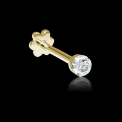 MARIA TASH 2.5mm Invisible Set Diamond Threaded Stud 18kt