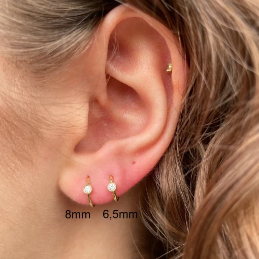 MARIA TASH 6.5mm Scalloped Diamond Clicker 18Kt guld