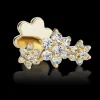 MARIA TASH Three Flower Garland Diamond Stud Earring 18k