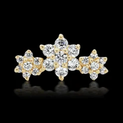 MARIA TASH Three Flower Garland Diamond Stud Earring 18k