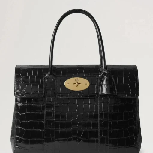 Mulberry Bayswater Croc Black